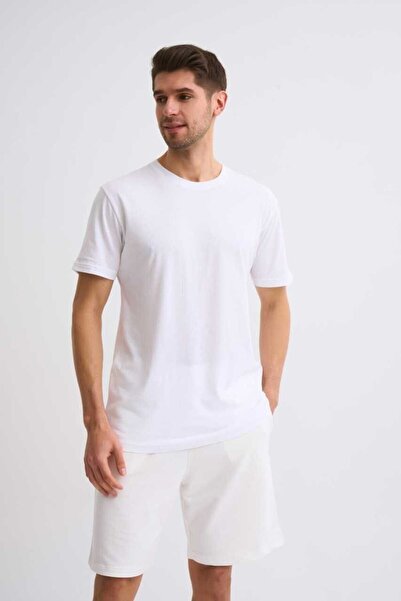 THERECOLOR Short Sleeve White 100% Organic Cotton Men's T-Shirt