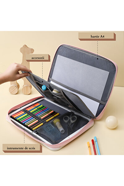 OEM Bag for artistic drawing accessories and board with clips for boards, 35x26x45cm, gray