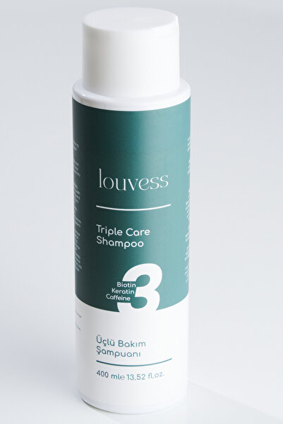 Louvess Üçlü Bakım Şampuanı Biotin Keratin ve Kafein İçerikli, 400 ml