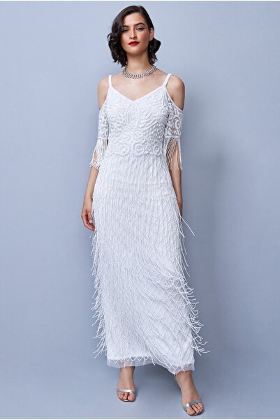 GATSBYLADY LONDON فستان زفاف ديزي ماكسي طويل بدون ظهر باللون الأبيض، إصدار محدود