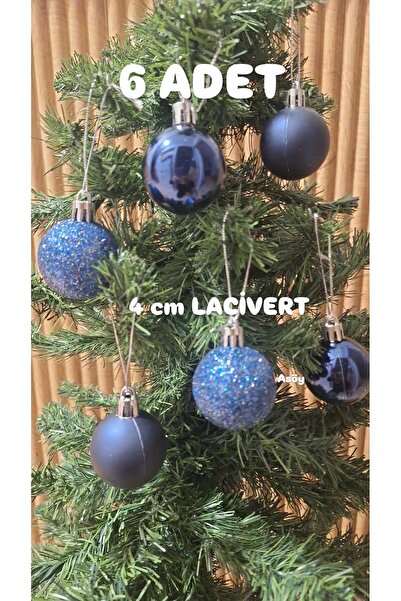 asöy Στολίδι για χριστουγεννιάτικο δέντρο 4 εκ. Χαριτωμένο σκούρο μπλε ναυτικό μπλε στολίδι σφαιρική μπάλα Λαμπερό ματ γκλίτερ στολίδι