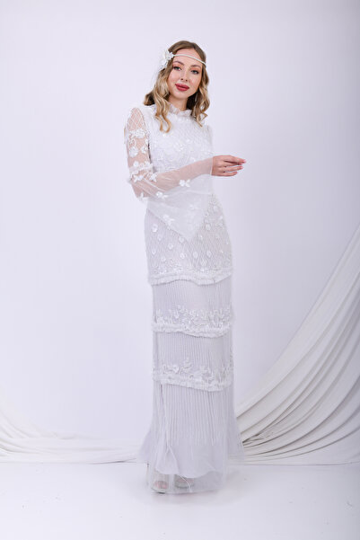 GATSBYLADY LONDON White Covent Garden Maxi – Vintage-Inspired Embellished Dress