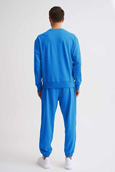 THERECOLOR Organik Erkek Eşofman Altı Mavi Iki Cepli