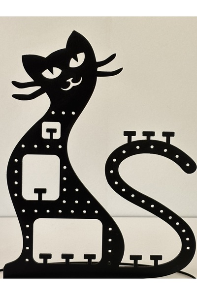 Aksa ahşap dekor حامل مجوهرات على شكل قطة مزخرفة بقطع ليزر MDF خشبي