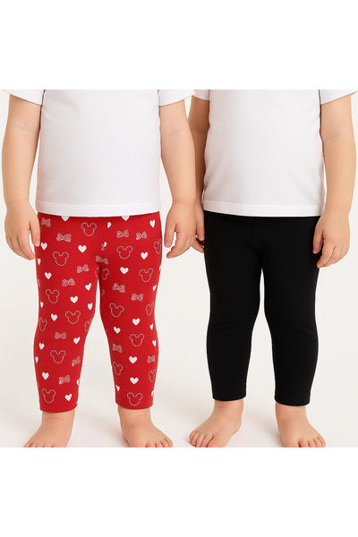 Divonette Baby Girl 2-Pack Cotton Heart Bow Patterned and Solid Color Tights