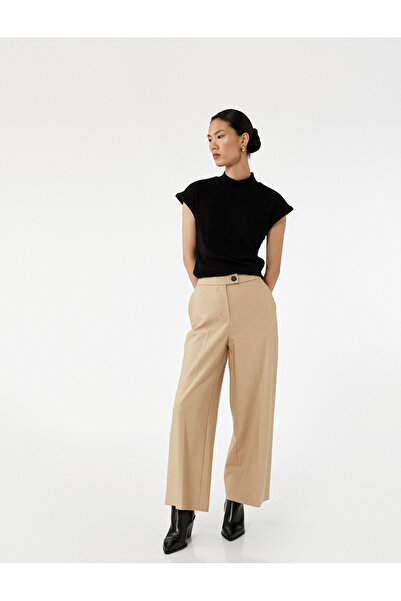 Koton Standart Bel Cepli Kısa Geniş Paça Palazzo Pantolon