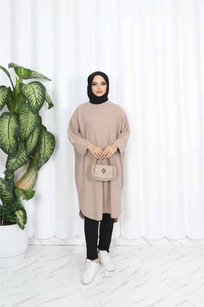 NİSUM MODA Bat Love Ribbed Tunic
