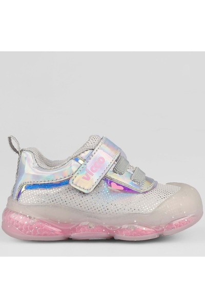 Vicco Pety Lighted Orthopedic Children's Sports Shoes Silver