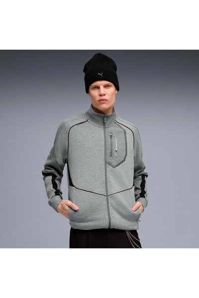 Puma Bmw Mms Hoodie Zippered Jacket 630616 Men's Tracksuit Top Gray