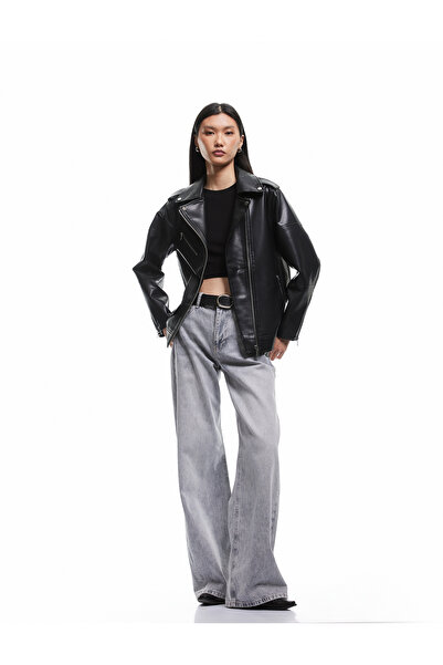 Koton Jachetă motociclistă din piele artificială cu mâneci lungi și buzunar cu fermoar