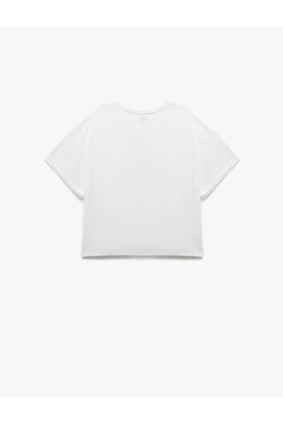 Koton Printed Half Sleeve Crew Neck Oversize Sports T-Shirt