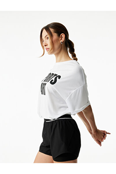 Koton Short Sleeve Crew Neck Oversize Sports T-Shirt