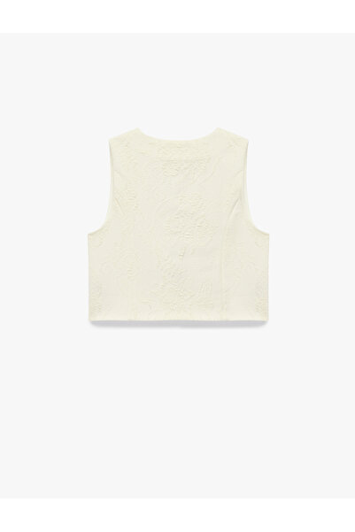 Koton Жилетка с V-образно деколте, флорален десен, панделка отпред и детайл на вратовръзката