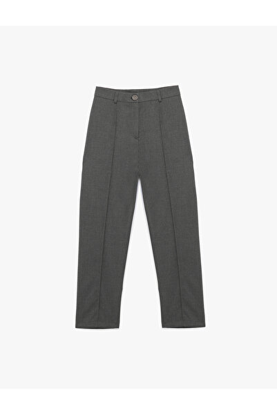 Koton Normal Bel Straight Fit Nervür Detaylı Kumaş Pantolon