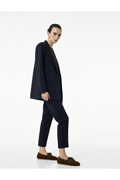 Koton Slim Fit Yüksek Bel Kemerli Cigarette Kumaş Pantolon