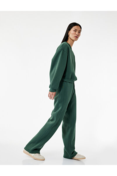 Koton Üç İplik Beli Bağcıklı Geniş Paça Eşofman Altı