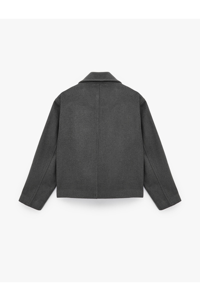 Koton Κοντό παλτό με μακρυμάνικο τσέπη με κουμπιά διπλό στήθος