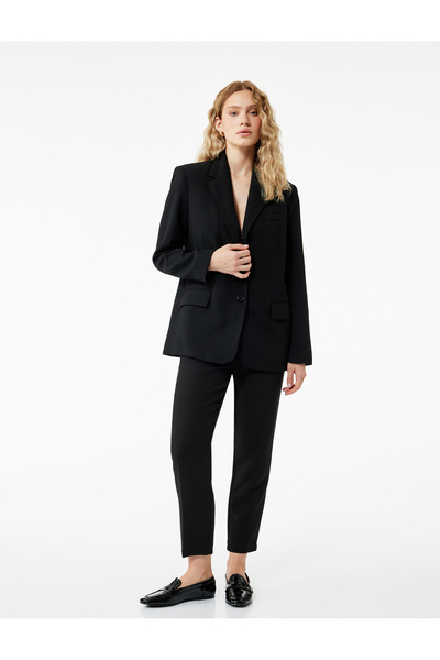 Koton Regular Fit Yüksek Bel Cigarette Kumaş Pantolon