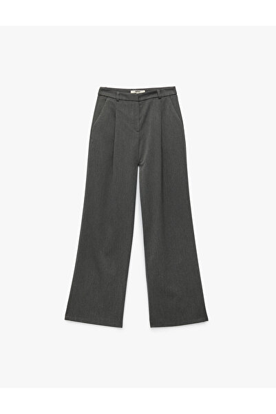 Koton Cepli Pile Detaylı Yüksek Bel Palazzo Pantolon