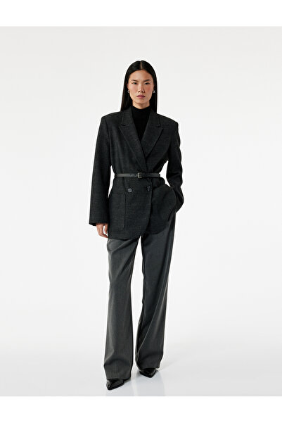 Koton Cepli Pile Detaylı Yüksek Bel Palazzo Pantolon