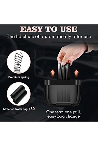 Bukela 2-Pack Car Trash Can with Lid & Built-in Bags