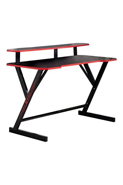 Bukela Black Gaming Computer Desk with Removable Monitor Stand