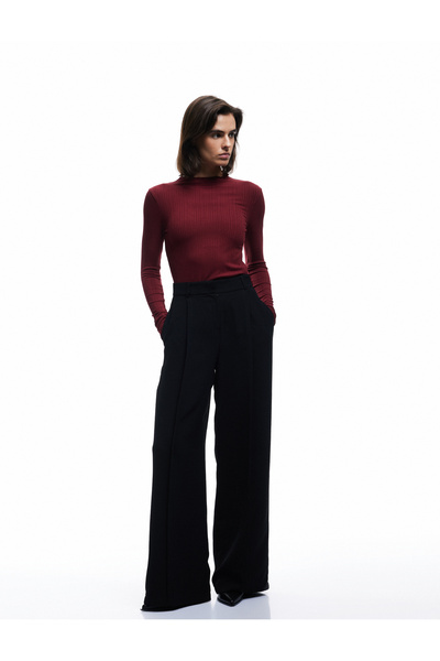 Koton Μπλουζάκι με μακρυμάνικο γιακά με λεπτή εφαρμογή Camisole Viscose