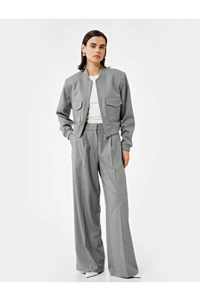 Koton Μακρυμάνικο κολεγιακό γιακά μπουφάν με λεπτομέρεια τσέπης