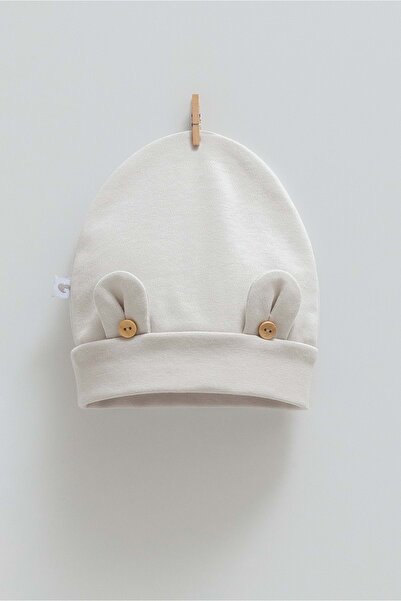 Caramell قبعة كيوت بير بتفاصيل مفصلة باللون الرمادي