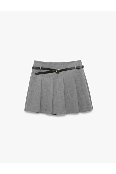Koton A-Line Belt Detailed Pleated Mini Skirt