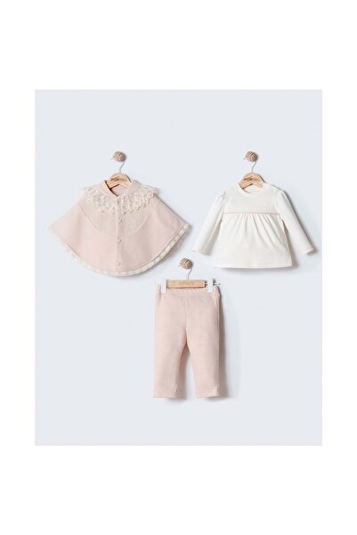 LOVE MAXX Triple Bottom Top Set with Fur and Detailing Powder