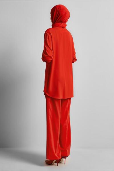 Alvina Shirt Collar Pants Suit 44797