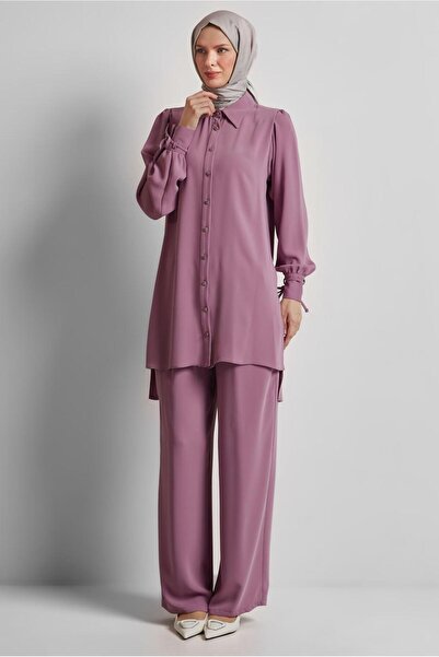 Alvina Shirt Collar Trousers Suit 45617