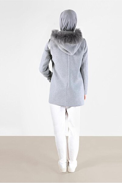 Alvina ZIPPERED COAT WITH FUR DETAIL WITH HOOD 90240
