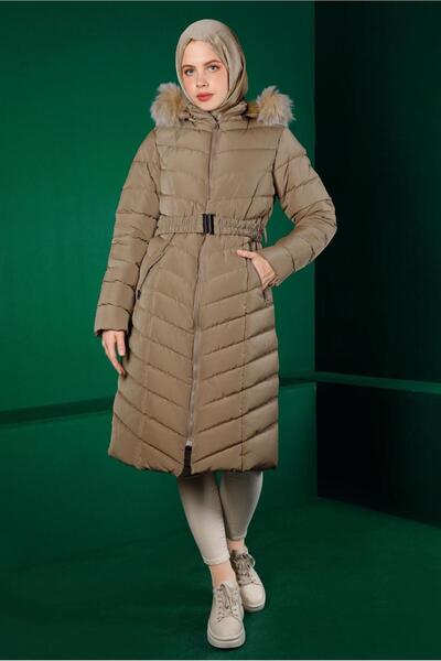 Alvina KEMERLİ KAPÜŞONLU ŞİŞME KABAN 90328