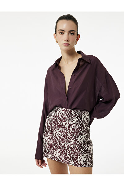 Koton Cămașă cu mânecă lungă, cu guler clasic, din țesătură modală