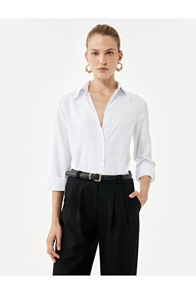 Koton Cămașă cu mânecă lungă și guler clasic, cu nasturi, cu croială normală