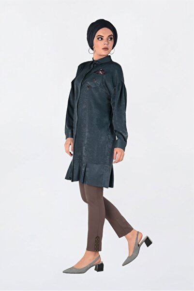 Alvina ÖNÜ NAKIŞ DETAYLI ETEK UCU FIRFIRLI TUNİK 4721