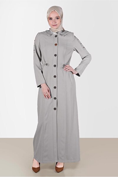 Alvina Hooded Buttoned Overcoat 10546