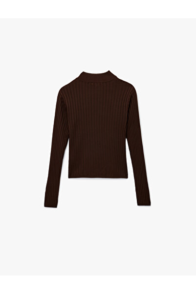 Koton Uzun Kollu Dik Yaka Triko Kazak