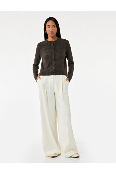 Koton Ζακέτα με μακρυμάνικο λαιμόκοψη με κανονική εφαρμογή