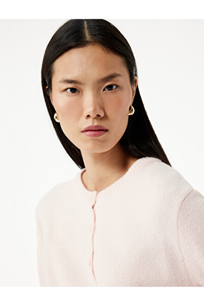 Koton Cardigan tricot cu mânecă scurtă, cu decolteu, cu nasturi