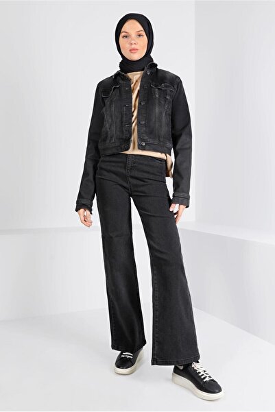 TRENDTESETTÜR Women's Gray (Smoked) Loose Fit Denim Pants t 0505