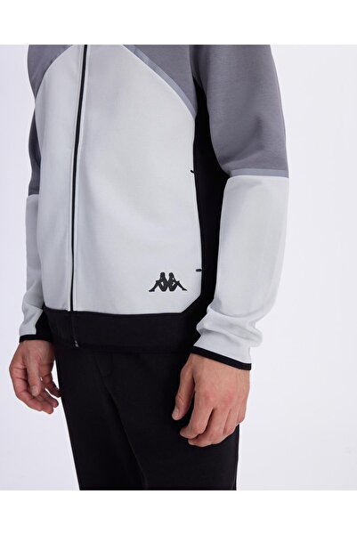 Kappa Authentic Nisty Full Zip Men's Grey-Black Regular Fit Zippered Sweatshirt