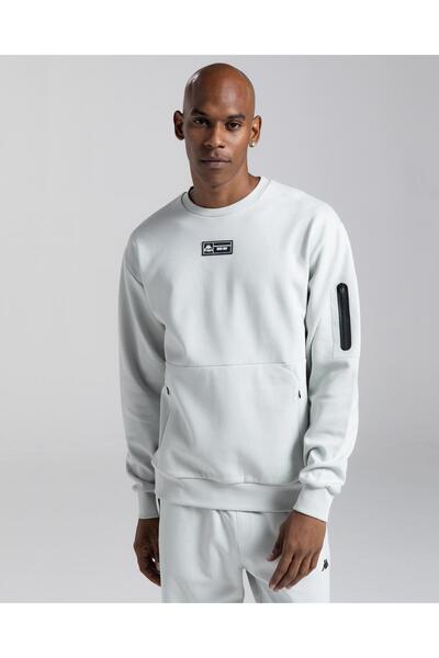 Kappa Authentic Karan Men's Gray Melange Oversize Fit Sweatshirt