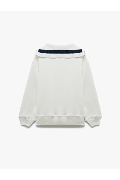 Koton Φούτερ με θέμα το κολέγιο με μισό φερμουάρ και εκτύπωση