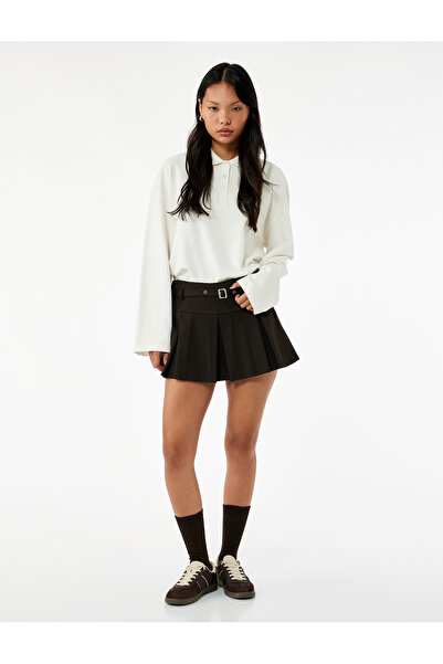 Koton Comfortable Fit Long Sleeve Button Polo Neck T-Shirt