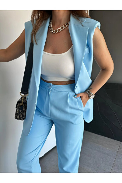 GAMZE ALPTEKİN Zr Model Brand Vestă căptușită Set pantaloni - Pantaloni morco...