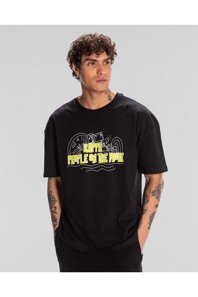 Kappa Logo Fred Men's Black Round Neck T-Shirt