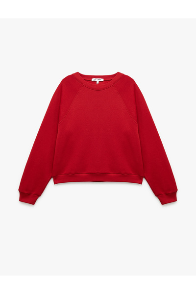 Koton Βαμβακερό φούτερ με λαιμόκοψη